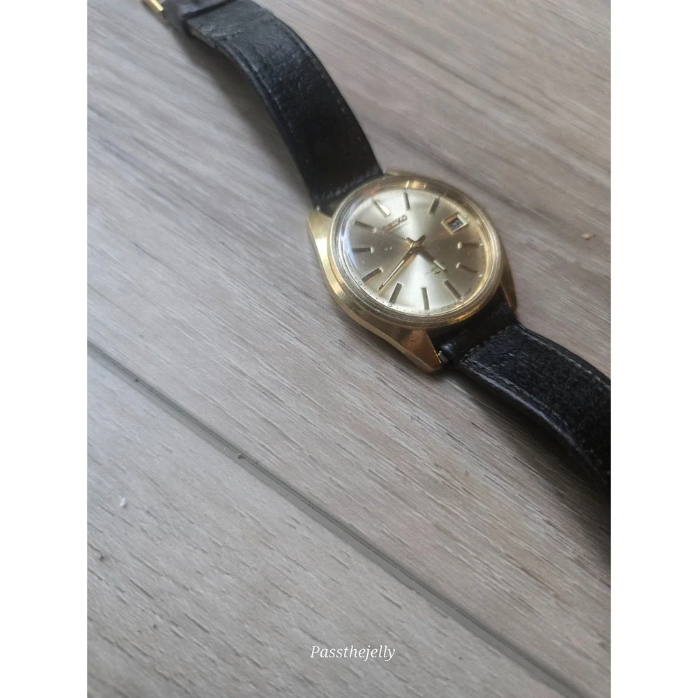 Seiko Watch Mens Vintage 7025-8099 Automatic 17 Jewels Gold Tone Date Japan 1974